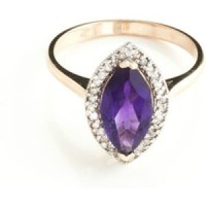Amethyst & Diamond Ivanna Halo Ring in 18ct Rose Gold