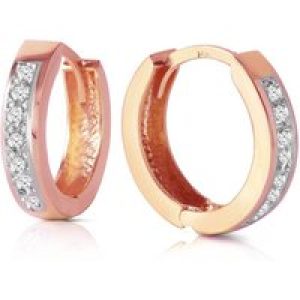 Diamond Isabel Mosaic Huggie Earrings in 9ct Rose Gold