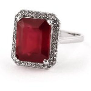 Ruby & Diamond Lilibet Signature Halo Ring in 18ct White Gold