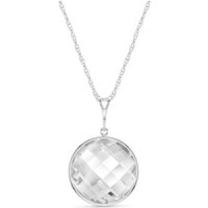 White Topaz Blythe Dimensional Pendant Necklace in 9ct White Gold
