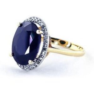 Sapphire & Diamond Eve Halo Ring in 9ct Gold