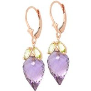 Amethyst & Peridot Astrid Charm Drop Earrings in 9ct Rose Gold