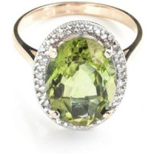 Green Amethyst & Diamond Eve Halo Ring in 9ct Rose Gold