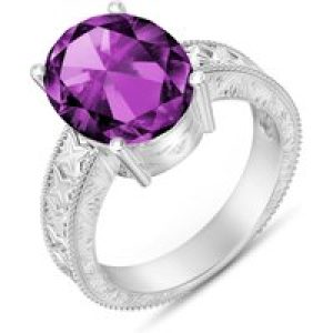 Amethyst Genevieve Statement Ring in 18ct White Gold