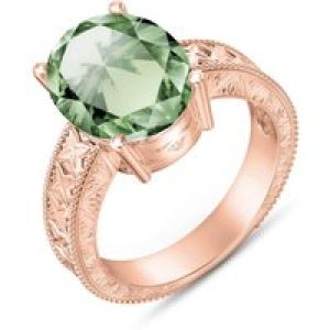 Green Amethyst Genevieve Statement Ring in 18ct Rose Gold