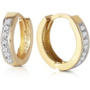 Diamond Isabel Mosaic Huggie Earrings in 9ct Gold