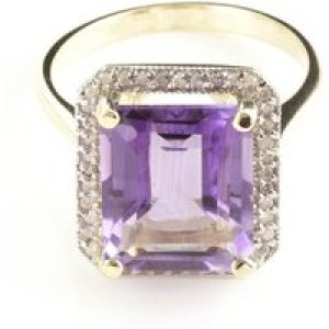 Amethyst & Diamond Lilibet Signature Halo Ring in 18ct Gold