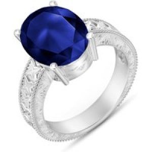 Sapphire Genevieve Statement Engagement Ring in 18ct White Gold