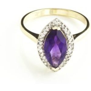 Amethyst & Diamond Ivanna Halo Ring in 18ct Gold