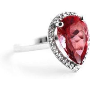 Garnet & Diamond Cosima Signature Halo Ring in 18ct White Gold