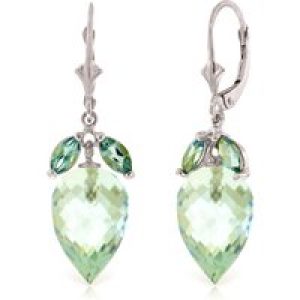 Blue Topaz Astrid Charm Drop Earrings in 9ct White Gold