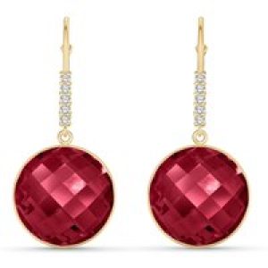 Ruby & Diamond Blythe Dimensional Drop Earrings in 9ct Gold