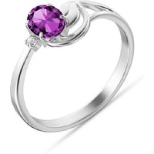 Amethyst & Diamond Carina Abstract Ring in 18ct White Gold