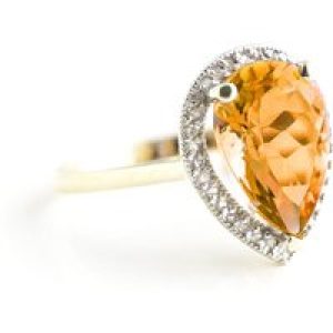 Citrine & Diamond Cosima Signature Halo Ring in 18ct Gold