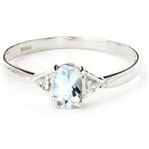 Aquamarine & Diamond Elegant Allure Ring in 18ct White Gold