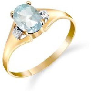 Aquamarine & Diamond Zoe Embellished Solitaire Engagement Ring in 18ct Gold