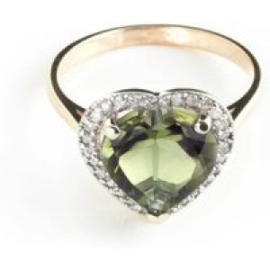Green Amethyst & Diamond Melody Signature Halo Ring in 18ct Rose Gold