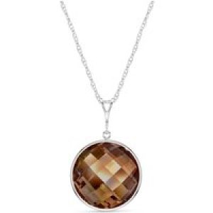 Smoky Quartz Blythe Dimensional Pendant Necklace in 9ct White Gold