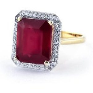Ruby & Diamond Lilibet Signature Halo Ring in 18ct Gold