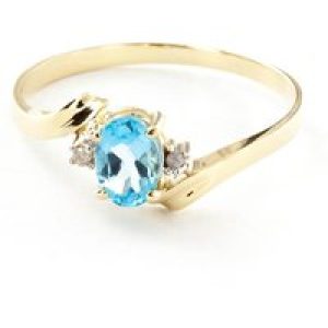 Blue Topaz & Diamond Rhea Embrace Ring in 18ct Gold