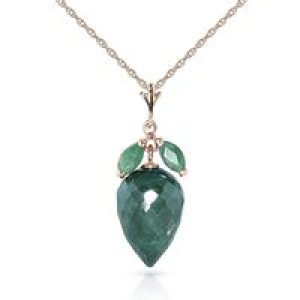 Emerald Palermo Charm Pendant Necklace in 9ct Rose Gold