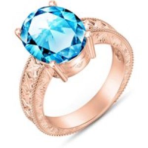 Blue Topaz Genevieve Statement Ring in 9ct Rose Gold