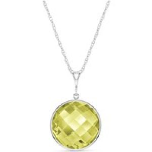 Lemon Quartz Blythe Dimensional Pendant Necklace in 9ct White Gold