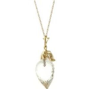 White Topaz Palermo Charm Pendant Necklace in 9ct Gold
