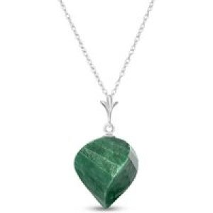 Emerald Salma Dimensional Abstract Pendant Necklace in 9ct White Gold