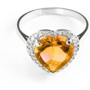 Citrine & Diamond Melody Signature Halo Ring in 18ct White Gold
