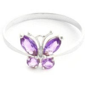 Amethyst Mariah Butterfly Ring in 18ct White Gold