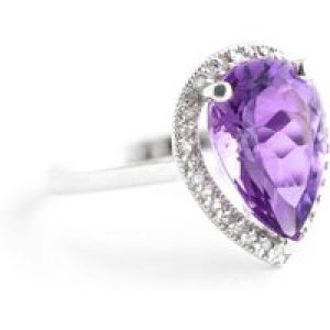 Amethyst & Diamond Cosima Signature Halo Ring in 18ct White Gold
