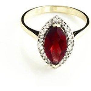 Garnet & Diamond Ivanna Halo Ring in 9ct Gold