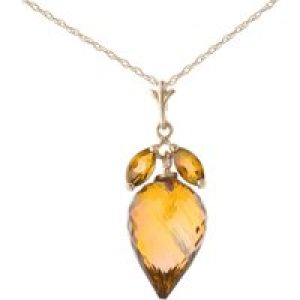 Citrine Palermo Charm Pendant Necklace in 9ct Rose Gold