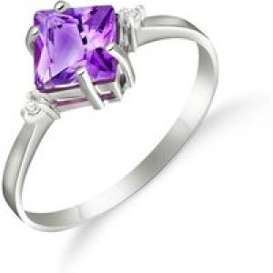 Amethyst & Diamond Leona Symmetrical Ring in 18ct White Gold