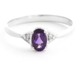 Amethyst & Diamond Elegant Allure Engagement Ring in 18ct White Gold