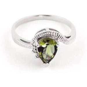 Green Amethyst & Diamond Katrina Belle Abstract Ring in 18ct White Gold