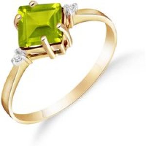 Peridot & Diamond Leona Symmetrical Ring in 18ct Gold