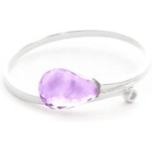 Amethyst & Diamond Christabel Drop Ring in 18ct White Gold