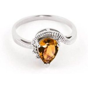 Citrine & Diamond Katrina Belle Abstract Ring in 18ct White Gold