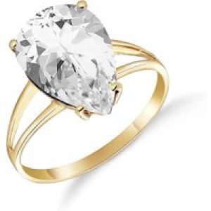 White Topaz Audrey Classic Signature Ring in 18ct Gold
