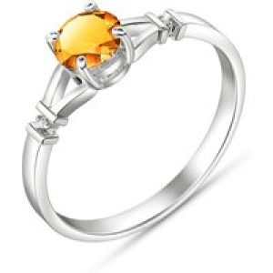 Citrine & Diamond Calla Aspire Ring in 18ct White Gold
