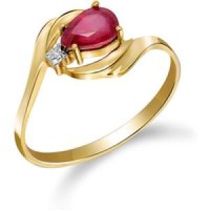 Ruby & Diamond Priya Flare Ring in 18ct Gold