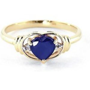 Sapphire & Diamond Edeline Heart Ring in 18ct Gold