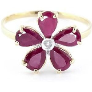 Ruby & Diamond Annabella Blooming Flower Ring in 18ct Gold