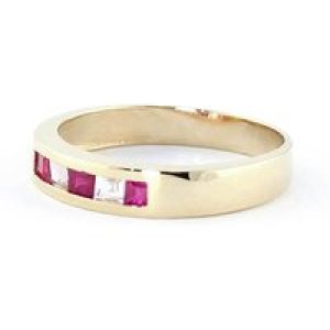 Ruby & White Topaz Annalise Classic Mosaic Ring in 18ct Gold