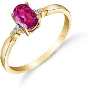 Pink Topaz & Diamond Elegant Allure Ring in 18ct Gold