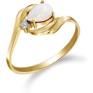 Opal & Diamond Priya Flare Ring in 18ct Gold