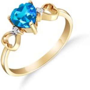 Blue Topaz & Diamond Harmony Symmetrical Trinity Ring in 18ct Gold