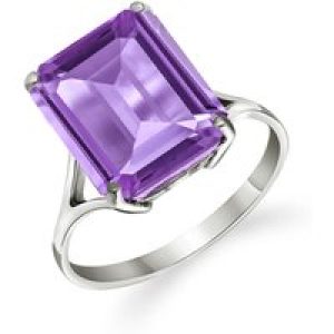 Amethyst Ebony Auroral Signature Engagement Ring in 18ct White Gold